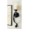 Black Iron Traditional Candle Wall Sconce, 27&#x22; x 9&#x22; x 7&#x22;